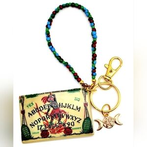Death green old ouija board magic Spooky resin Pendant Goth bracelet keychain ch